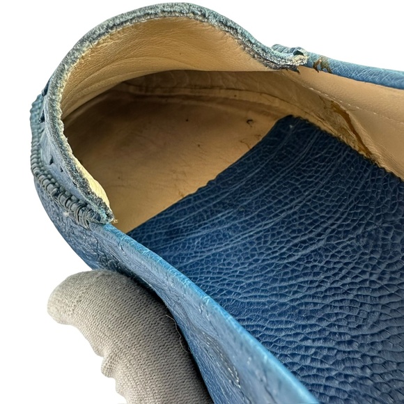 Genuine Aldo Brue Blue Genuine Walking Pillow Ostrich Driving Shoes Size 10 main image 7